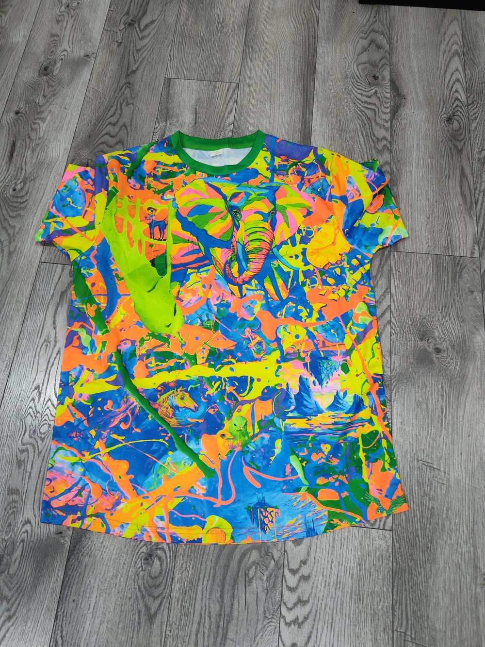 Bright Neon Abstract Graphic T-Shirt